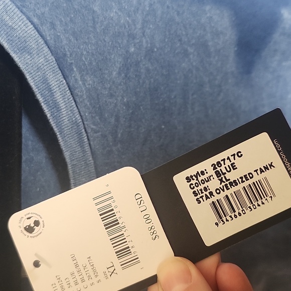 One Teaspoon Free People Star Dust Oversized Tank In Blue - Picture 9 of 13